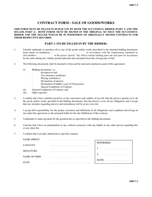 Contract Form - Sale of Goods/Works