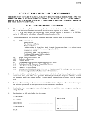 Purchase of Goods/Works Contract Form