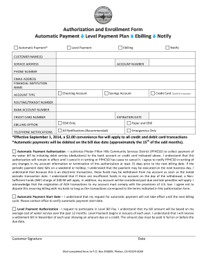 Automatic Payment Authorization Form