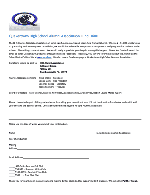 Quakertown High School Alumni Association Fund Drive - qcsd