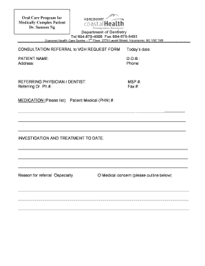 Oral Care Program Referral Form