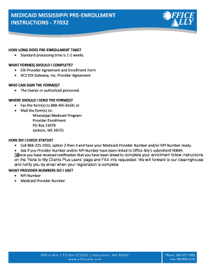 Mississippi Medicaid EDI Provider Enrollment Form