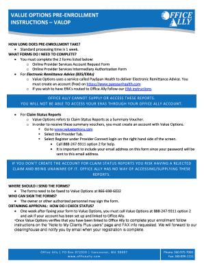 Value Options Provider Services Account Request Form