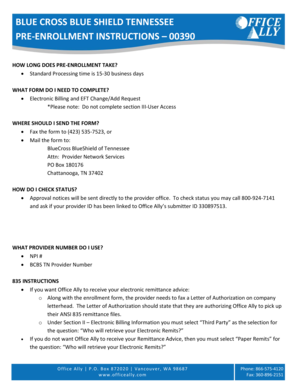 Blue Cross Blue Shield Tennessee Electronic Billing Form