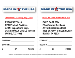 EXPO EAST 2014 3125 SKYWAY CIRCLE NORTH IRVING TX 75038 - expoeast ppai