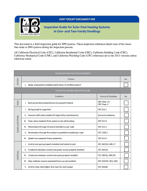 Solar Pool Heating Inspection Guide