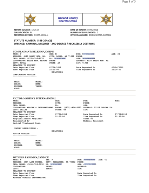 Police Incident Report