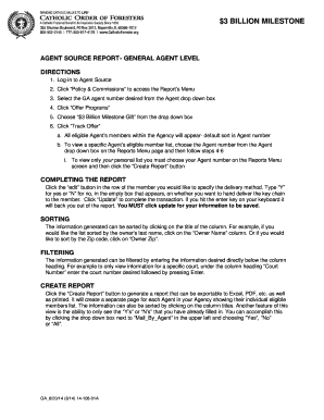 Agent Source Report - General Agent Level