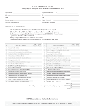 2011-2012 Remittance Form