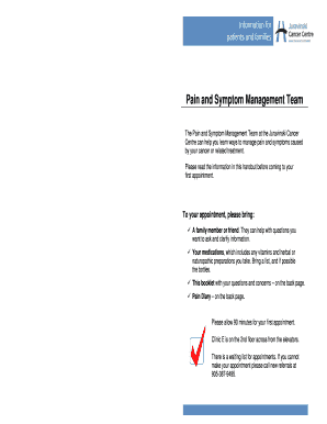 Pain and Symptom Management Diary