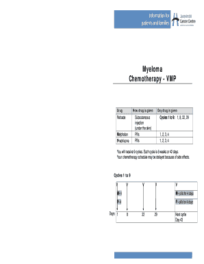 Myeloma Chemotherapy VMP Treatment Plan