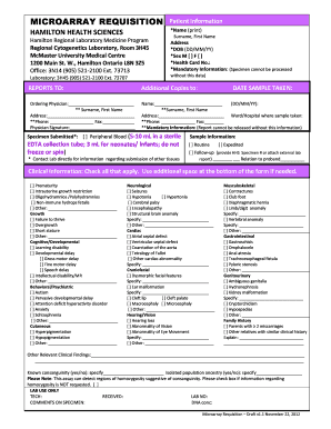 Microarray Requisition Form