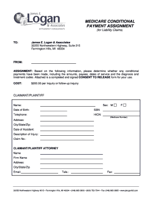 Medicare Conditional Payment Assignment Form