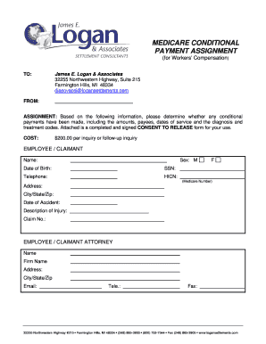 Medicare Conditional Payment Assignment Form