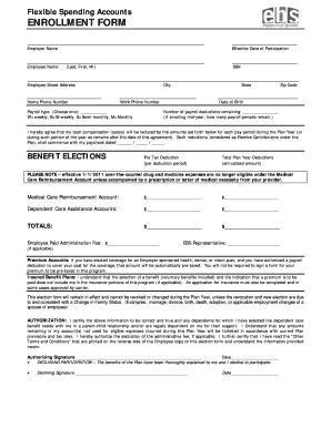 Flexible Spending Account Enrollment Form