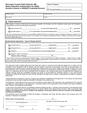 Salary Reduction Authorization for 403(b) Annuity