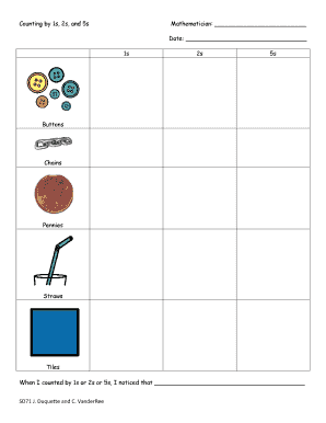 Counting by 1s, 2s, and 5s Worksheet