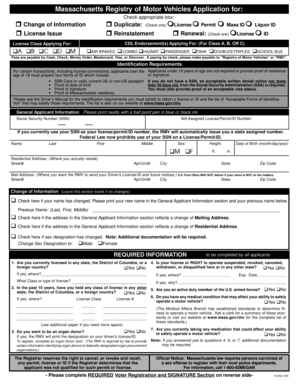 Massachusetts Driver's License Application