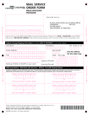 Caremark Mail Service Order Form