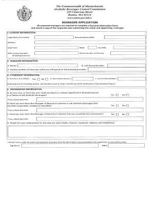 Massachusetts Manager Application