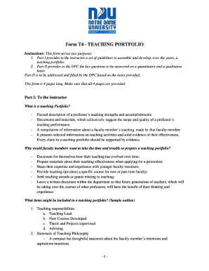 Form T4 - Teaching Portfolio