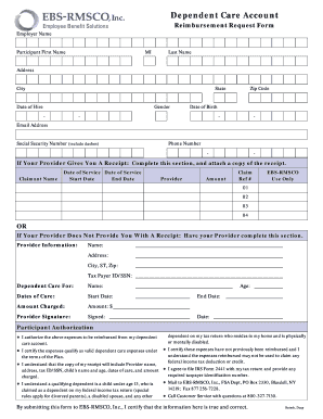 Dependent Care Reimbursement Request Form