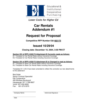 Car Rentals Addendum 1 Request for Proposal - eandi