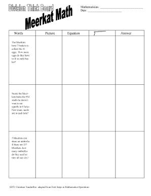 Meerkat Math Word Problems Worksheet