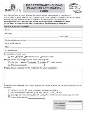 Discretionary Housing Payment Application Form