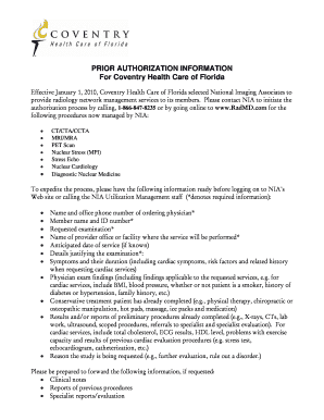 Coventry Health Care Prior Authorization Form