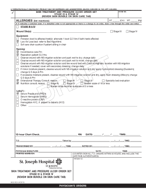 Skin Treatment and Pressure Ulcer Order Set