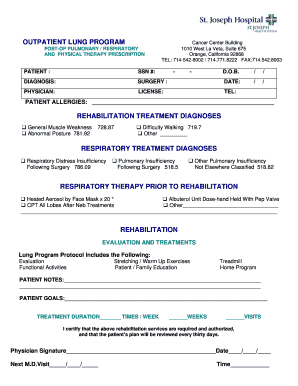 Outpatient Lung Program Prescription