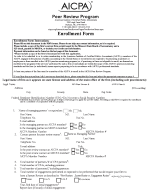 AICPA Peer Review Program Enrollment Form