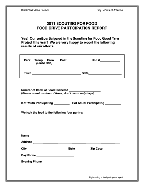 Scouting for Food Participation Report