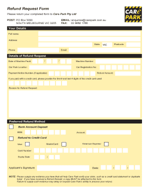 Refund Request Form