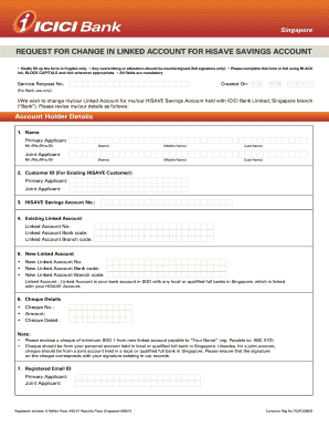 Request for Change in Linked Account for HiSAVE Savings Account