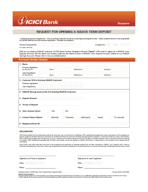 HiSAVE Term Deposit Application Form