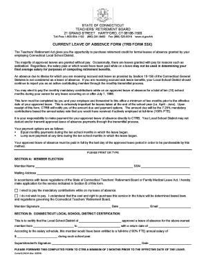 Connecticut Teachers' Retirement Board Leave of Absence Form
