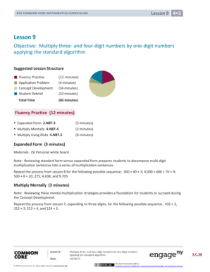 Fillable Online Lesson 9 4 3 NYS COMMON CORE MATHEMATICS CURRICULUM