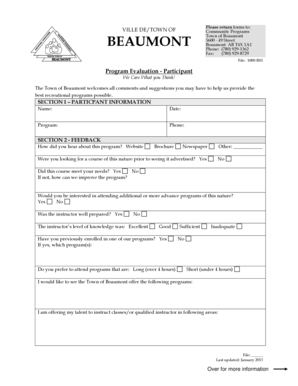 Program Evaluation - Participant