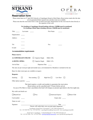 Hotel Reservation Form