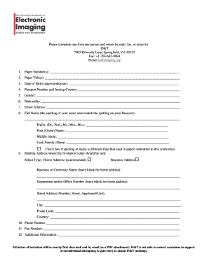 Conference Invitation Letter Request Form