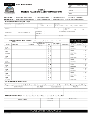 submit blue shield cobra enrollment form and document samples cobra enrollment form