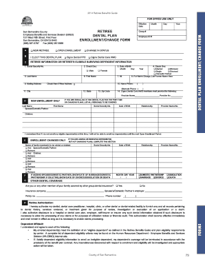 San Bernardino County Retiree Dental Plan Enrollment Form