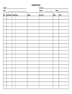 Training Roster Form