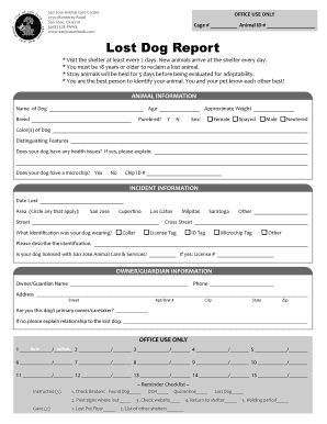 Lost Dog Report Form