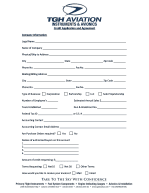 Credit Application and Agreement