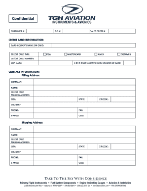Aircraft Sales Order Form