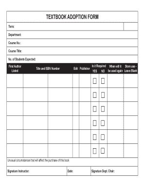Textbook Adoption Form