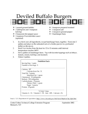 Deviled Buffalo Burgers - UTTC Tribal Land Grant College - landgrant uttc